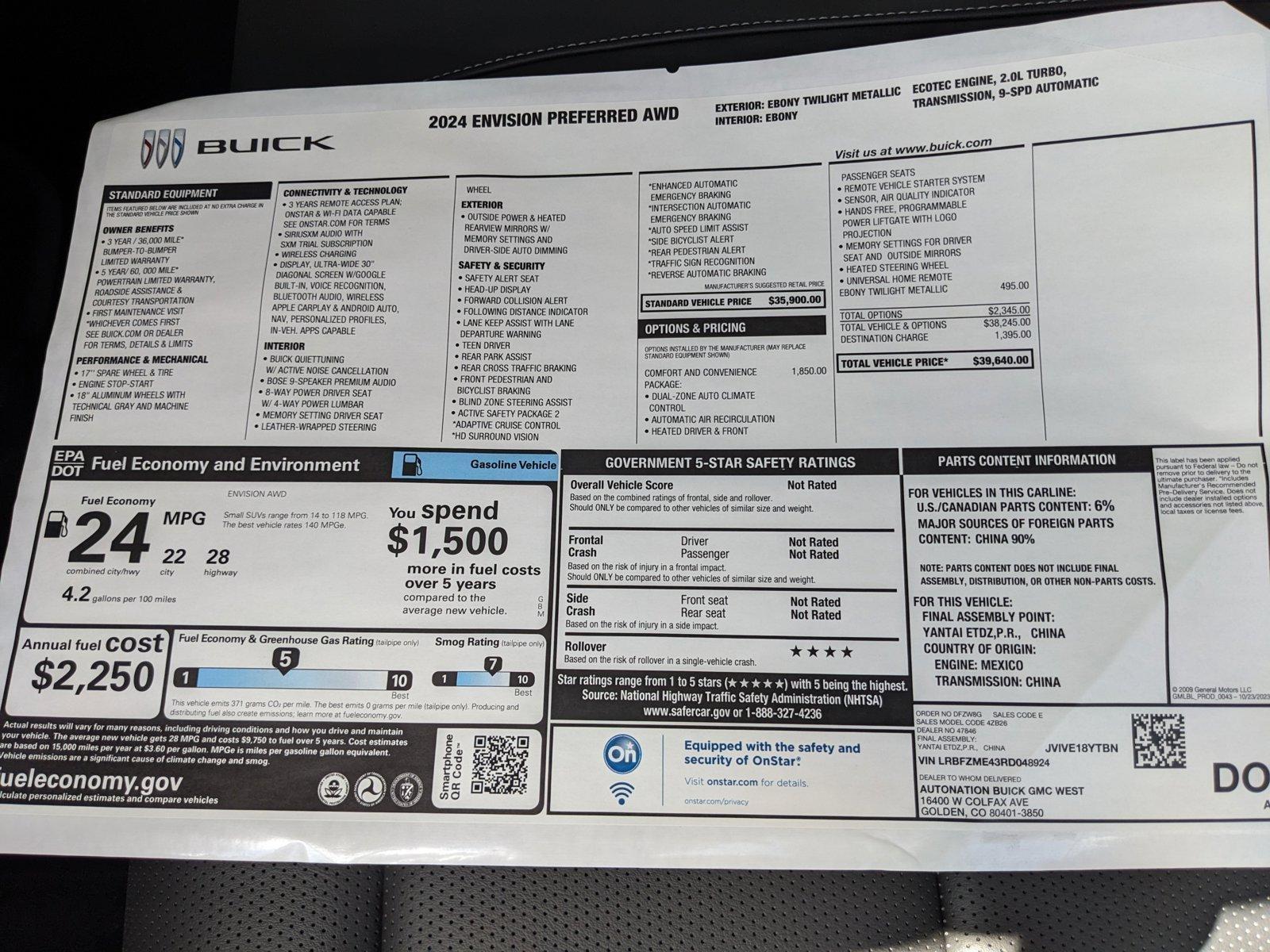 2024 Buick Envision Vehicle Photo in GOLDEN, CO 80401-3850