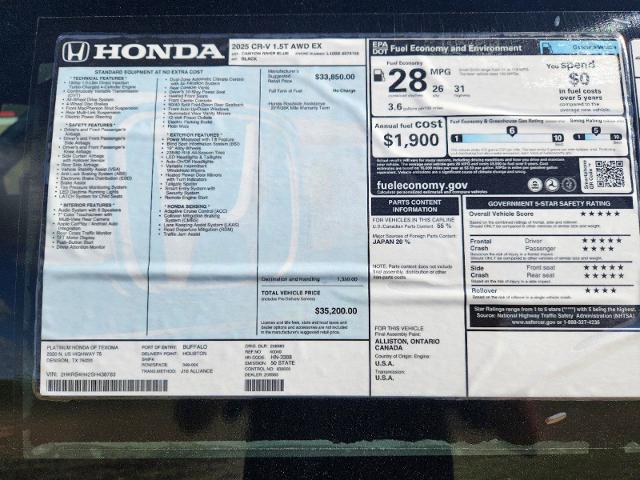 2025 Honda CR-V Vehicle Photo in Denison, TX 75020