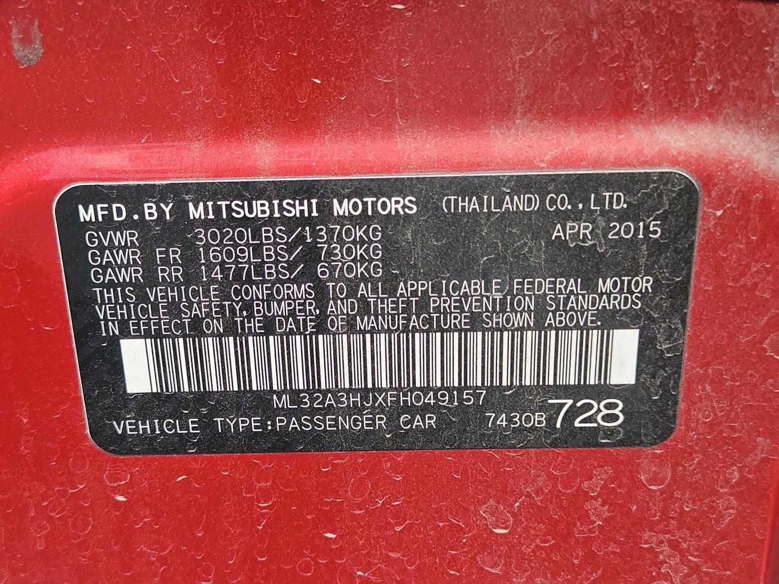 2015 Mitsubishi Mirage Vehicle Photo in GILBERT, AZ 85297-0446