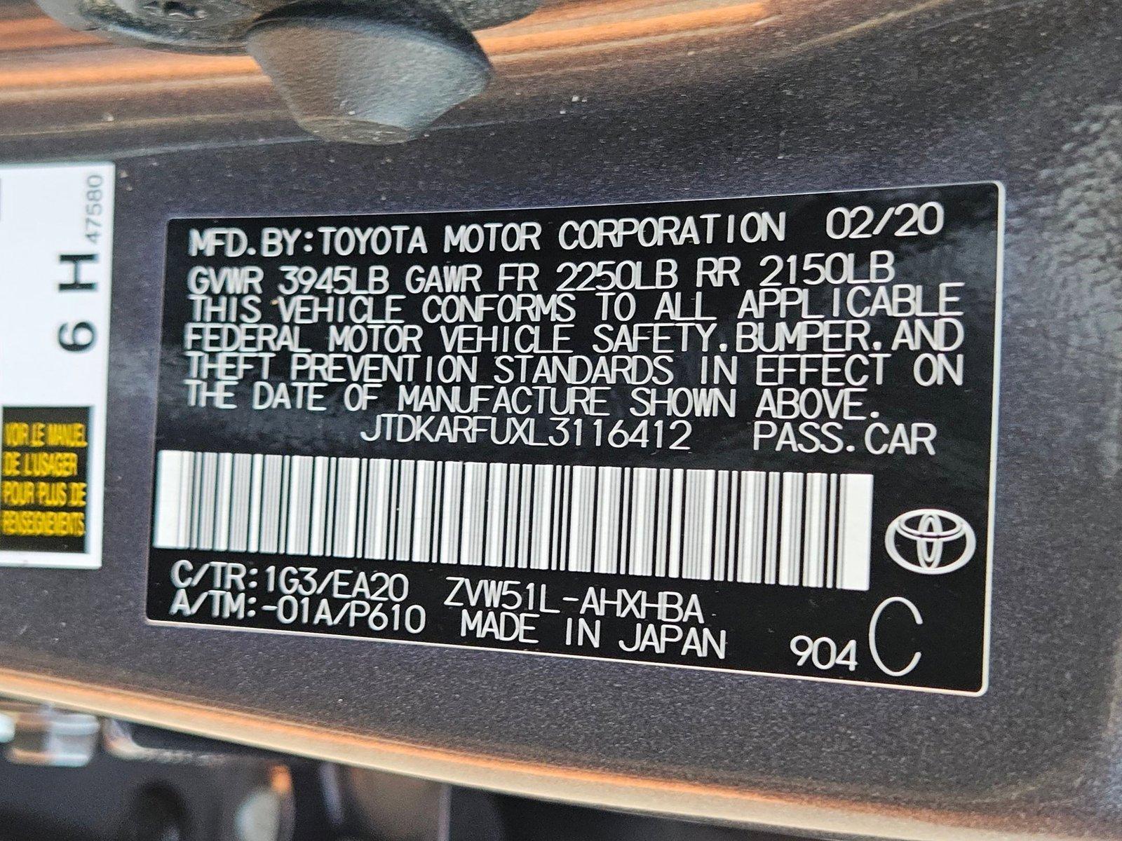 2020 Toyota Prius Vehicle Photo in MESA, AZ 85206-4395