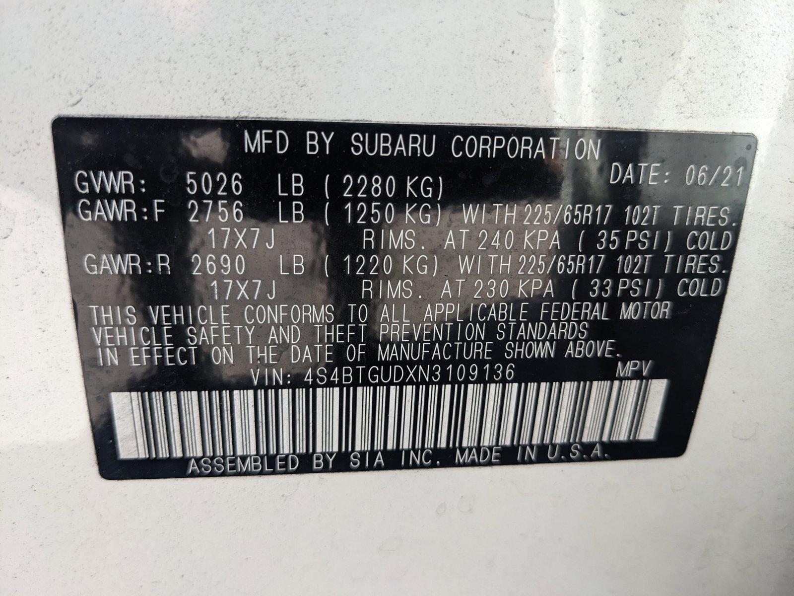 2022 Subaru Outback Vehicle Photo in GREENACRES, FL 33463-3207