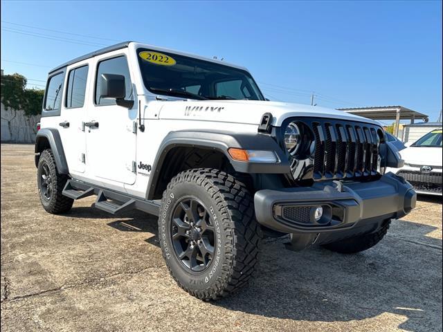 Used 2022 Jeep Wrangler Unlimited Willys with VIN 1C4HJXDG0NW163753 for sale in Selma, AL