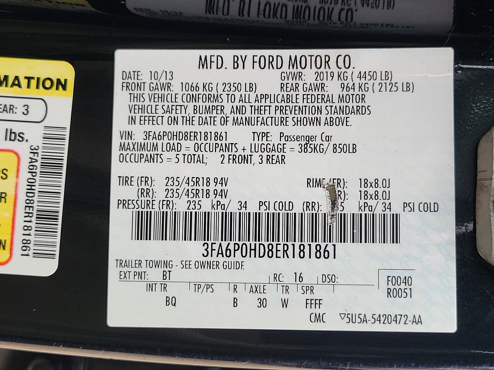 2014 Ford Fusion Vehicle Photo in Harrisburg, PA 17111