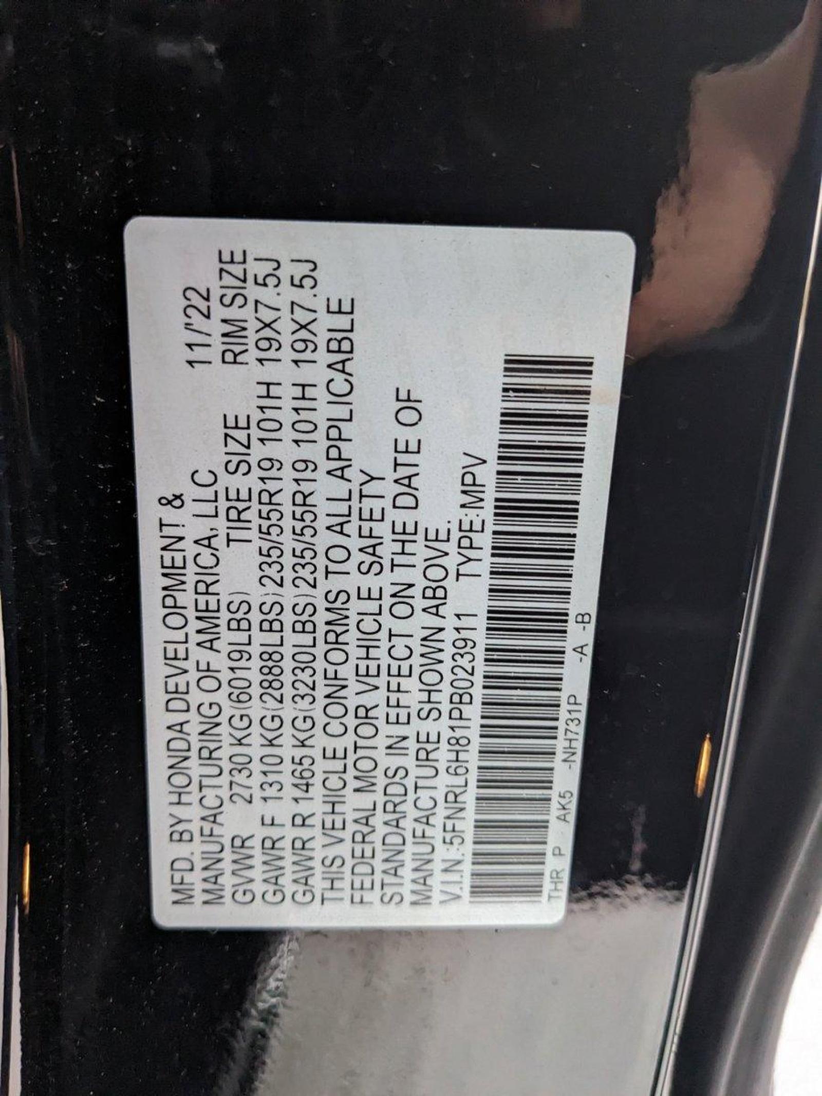 2023 Honda Odyssey Vehicle Photo in WEST PALM BEACH, FL 33407-3296