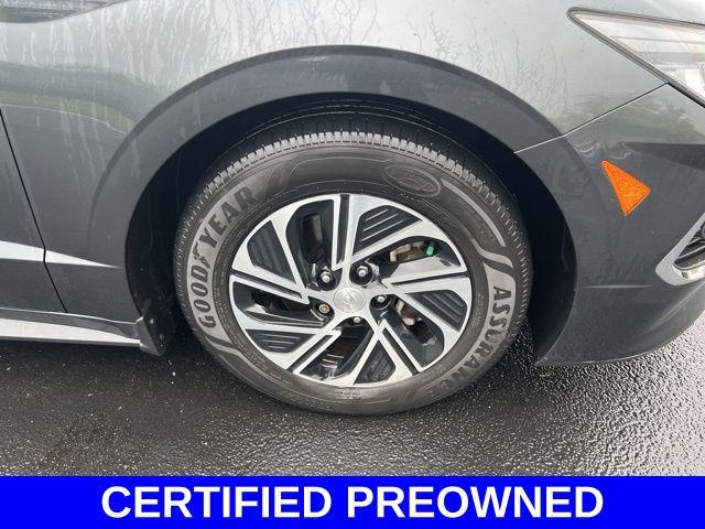 Certified 2021 Hyundai Sonata Hybrid Blue with VIN KMHL24JJ5MA029026 for sale in Highland, IN