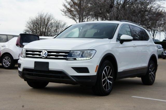 Used 2021 Volkswagen Tiguan SE R-LINE BLACK with VIN 3VV2B7AX8MM050222 for sale in Hughes Springs, TX