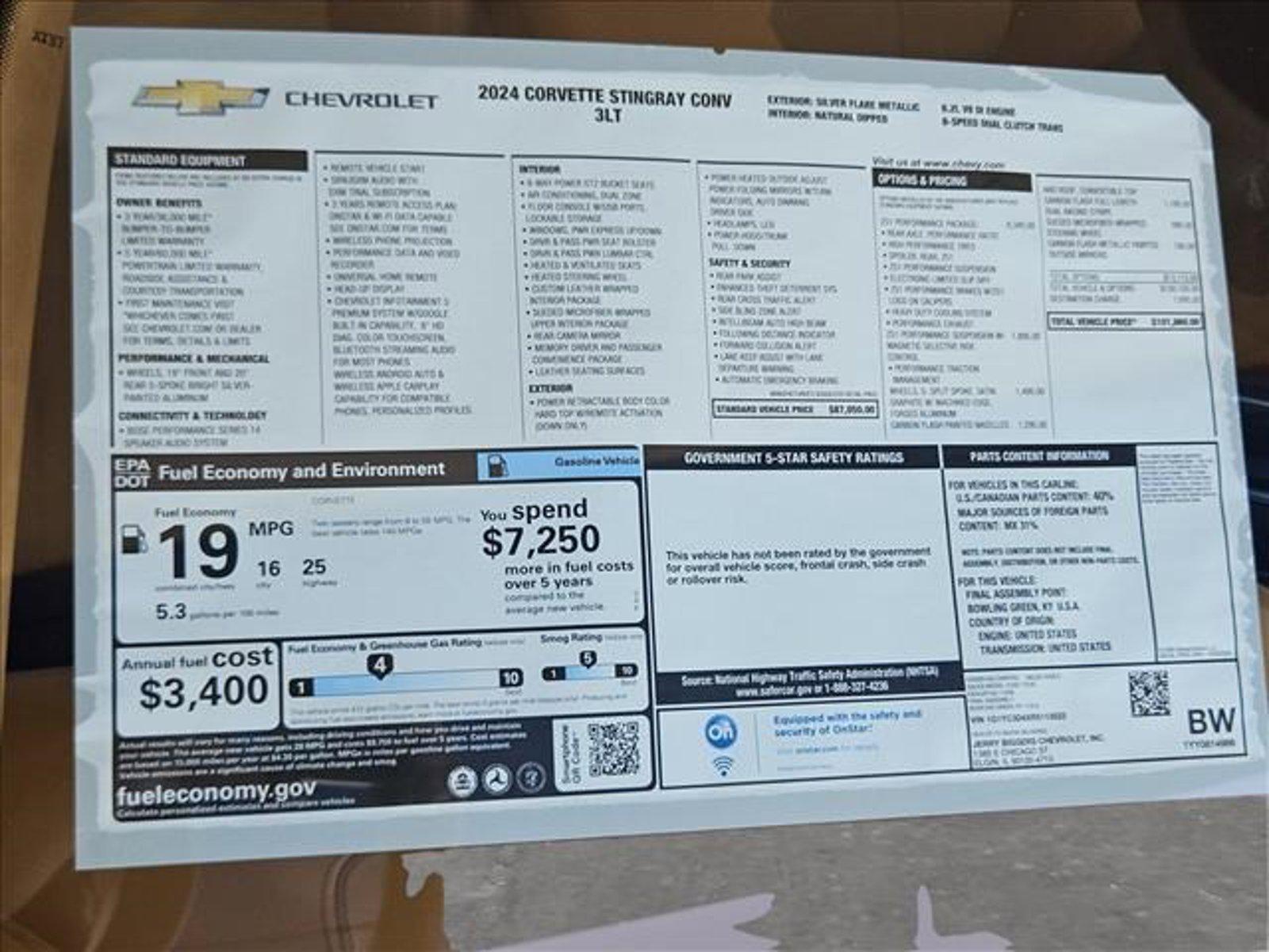 2024 Chevrolet Corvette Stingray Vehicle Photo in GILBERT, AZ 85297-0446