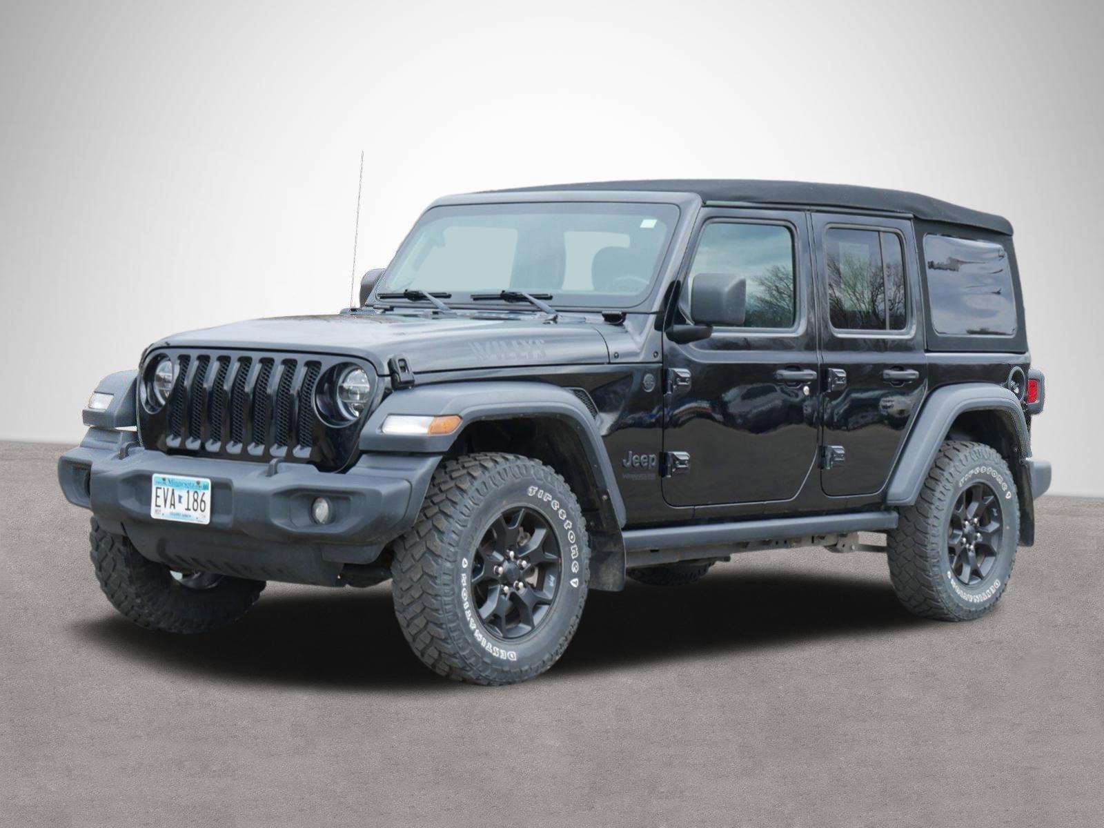 Used 2020 Jeep Wrangler Unlimited Willys with VIN 1C4HJXDN1LW239931 for sale in Red Wing, Minnesota