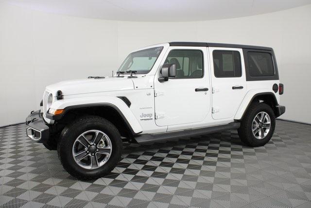 Used 2019 Jeep Wrangler Unlimited Sahara with VIN 1C4HJXEN7KW684803 for sale in Aurora, MO