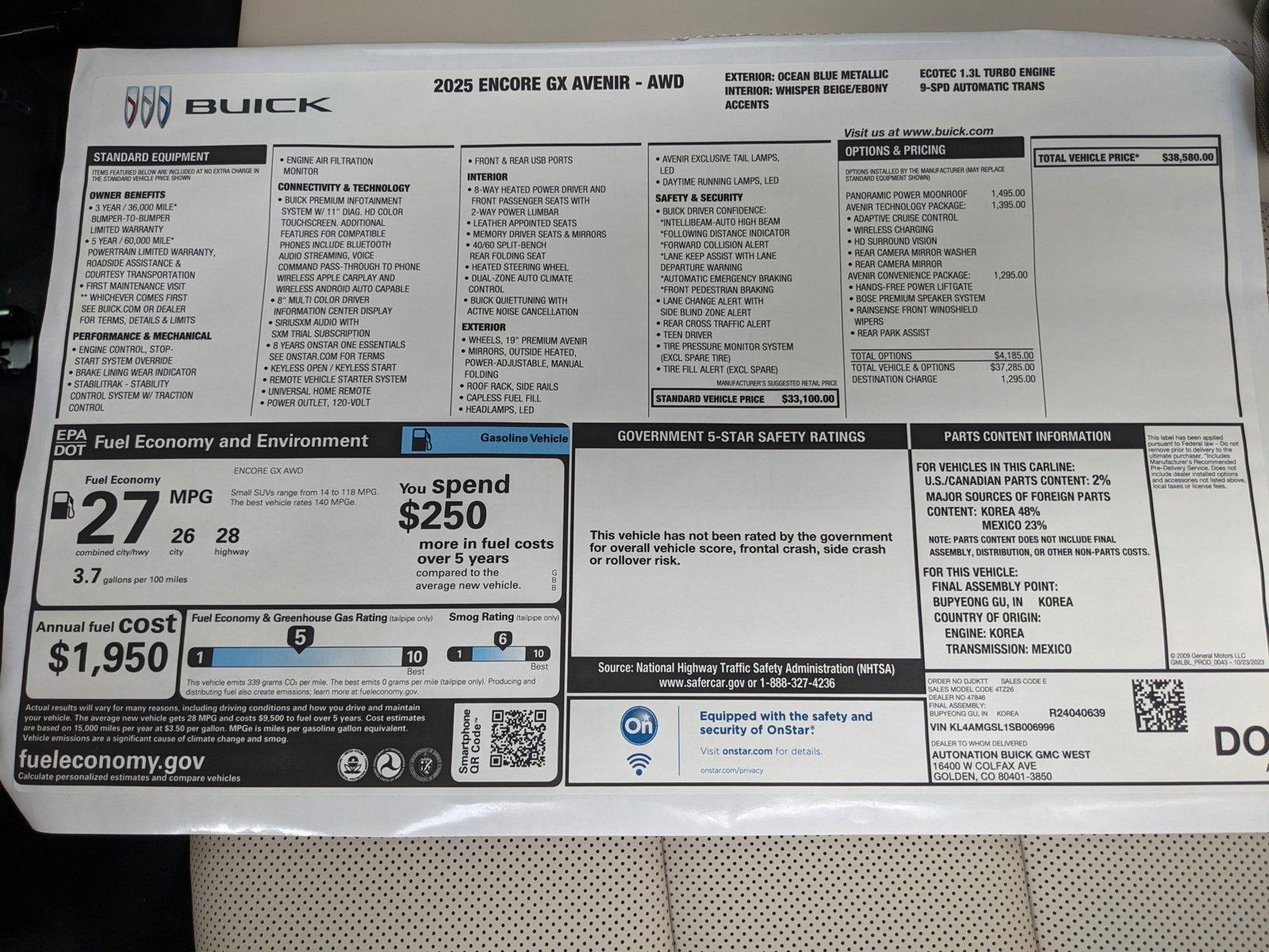 2025 Buick Encore GX Vehicle Photo in GOLDEN, CO 80401-3850