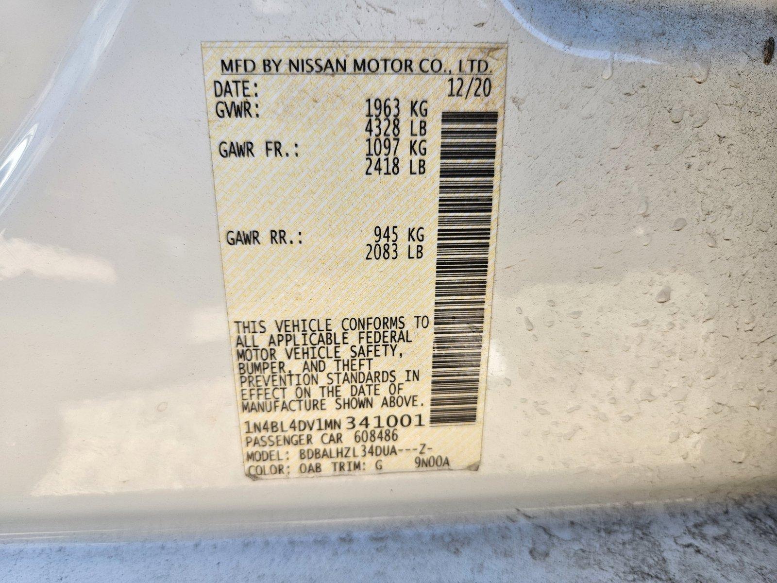 2021 Nissan Altima Vehicle Photo in WACO, TX 76710-2592