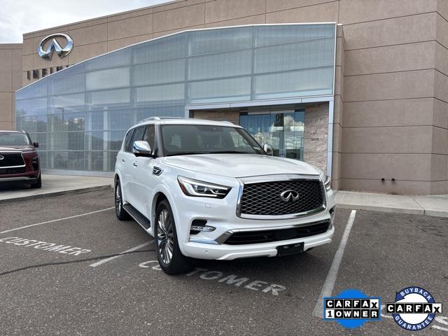 Certified 2021 INFINITI QX80 Sensory 4WD with VIN JN8AZ2BE1M9273470 for sale in Albuquerque, NM