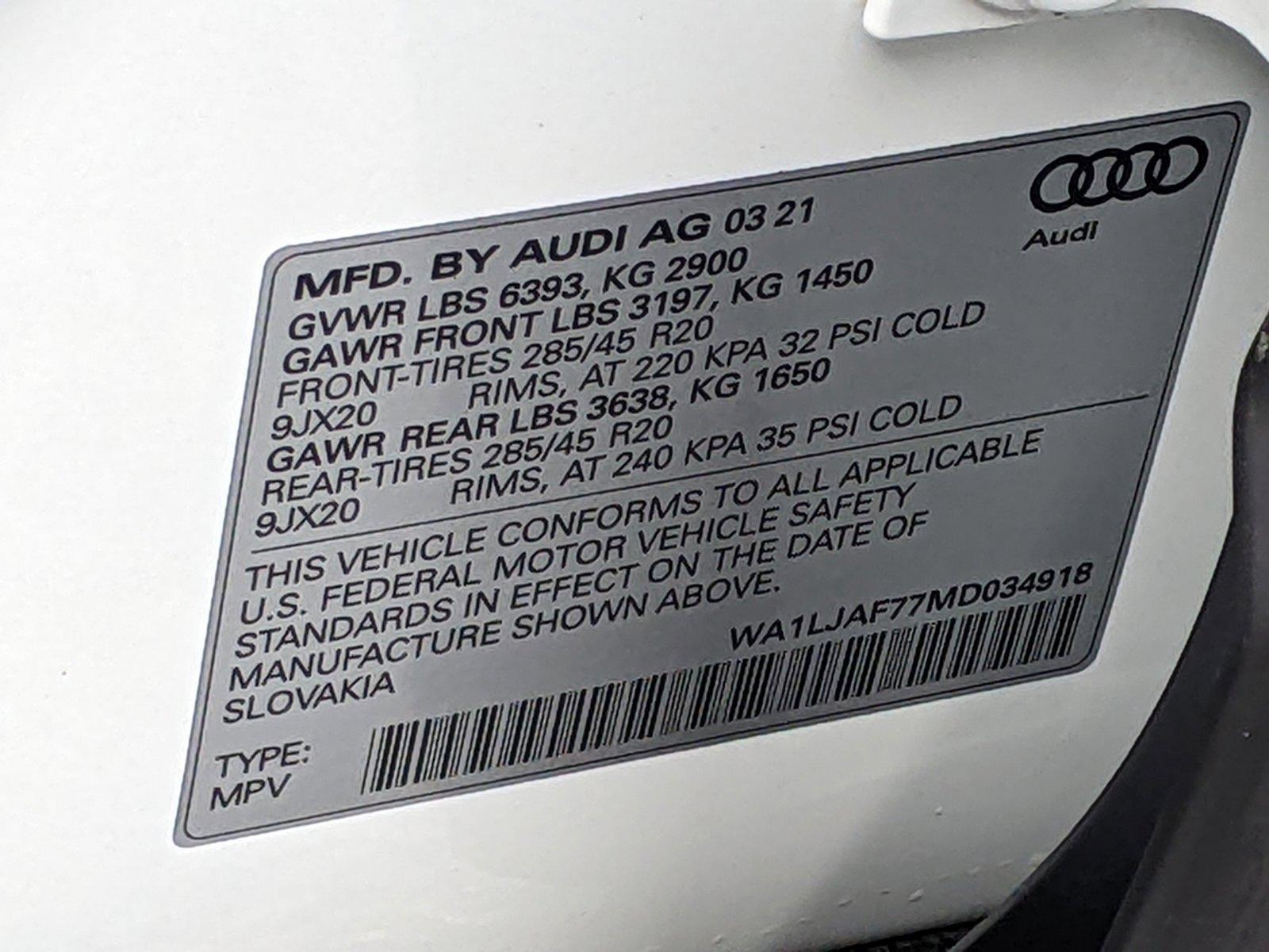 2021 Audi Q7 Vehicle Photo in Cockeysville, MD 21030