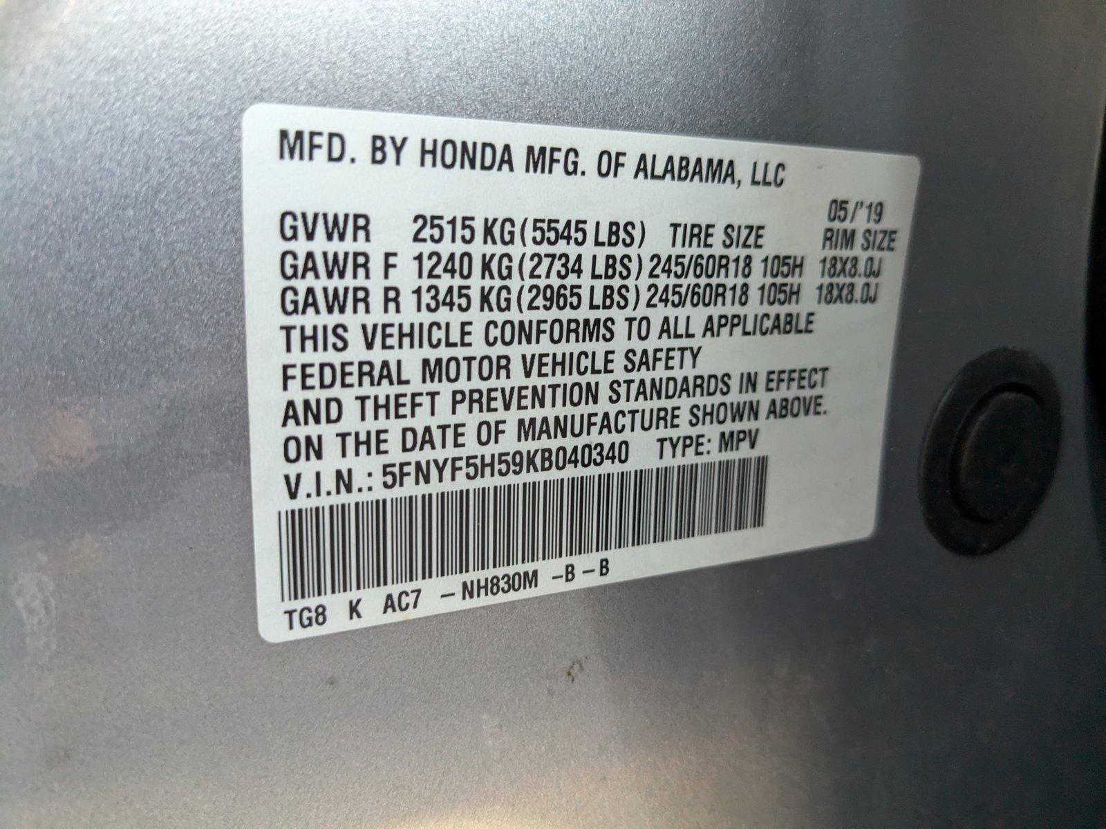 2019 Honda Pilot Vehicle Photo in Sanford, FL 32771