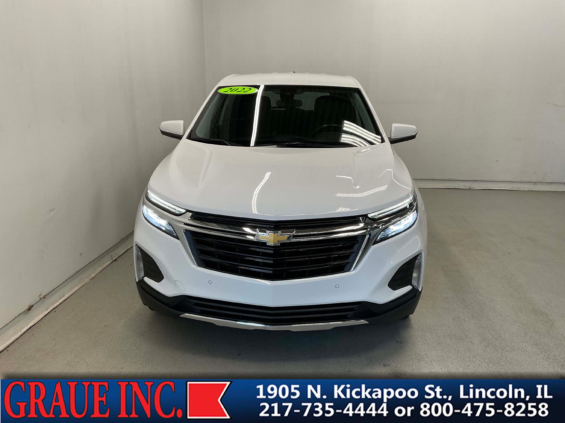 Used 2022 Chevrolet Equinox LT with VIN 3GNAXKEV2NL233749 for sale in Lincoln, IL