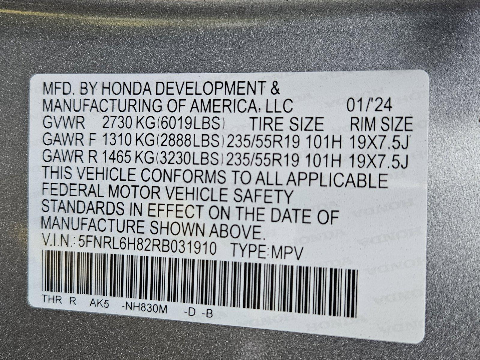 2024 Honda Odyssey Vehicle Photo in Clearwater, FL 33764