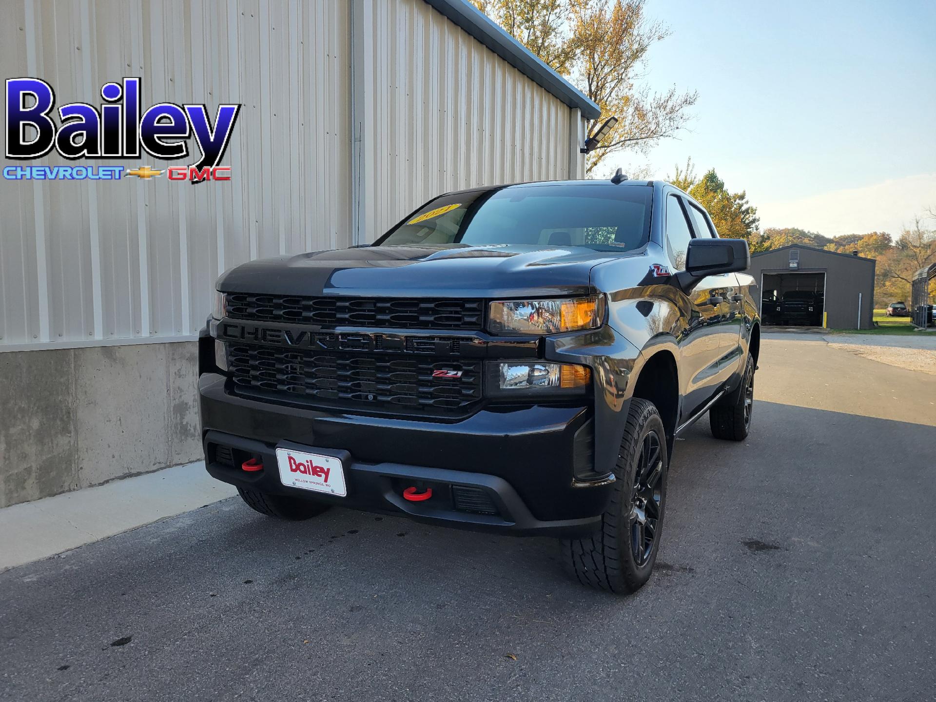 Certified 2021 Chevrolet Silverado 1500 Custom with VIN 1GCPYCEF8MZ289409 for sale in Willow Springs, MO