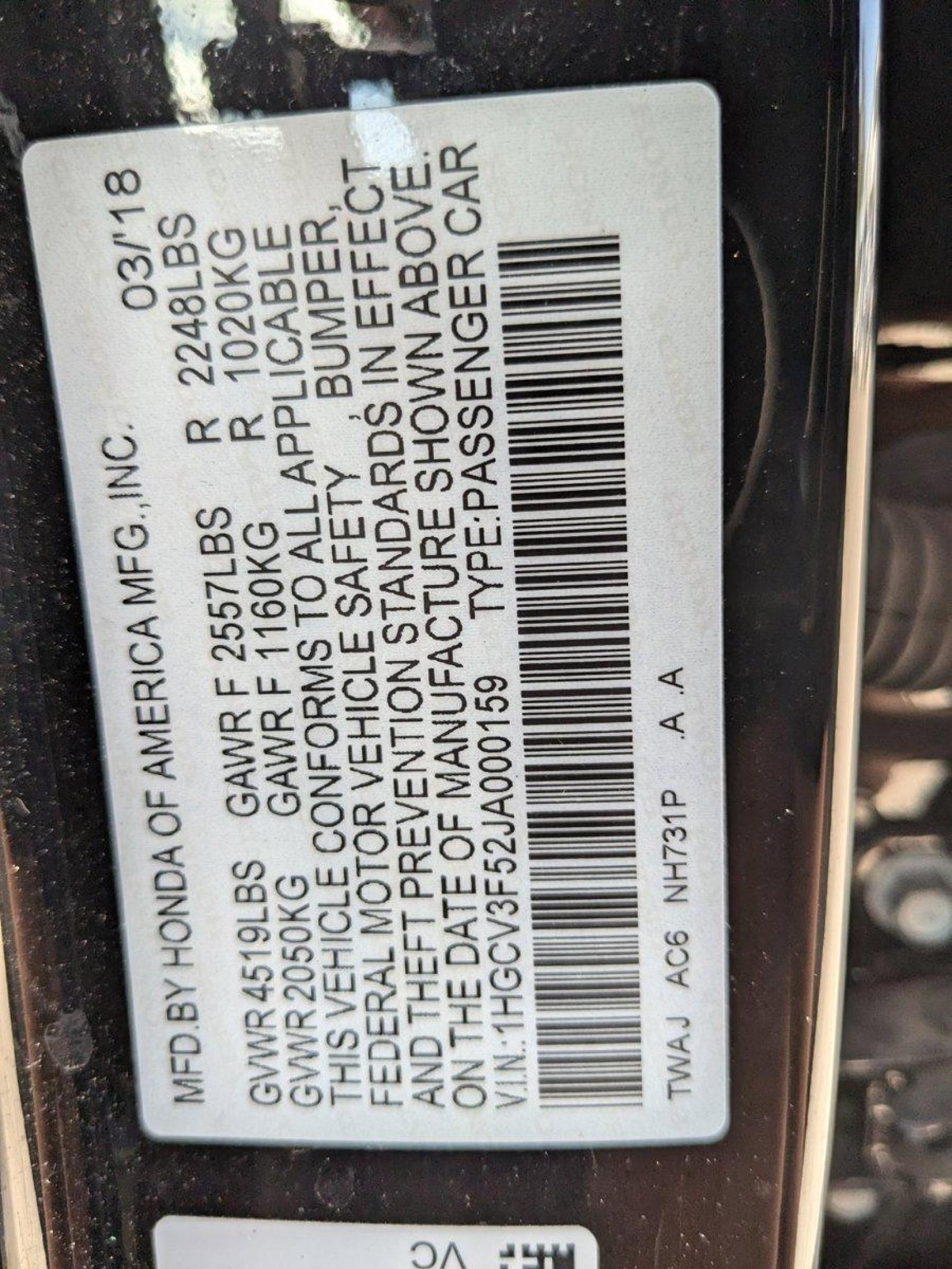 2018 Honda Accord Hybrid Vehicle Photo in St. Petersburg, FL 33713