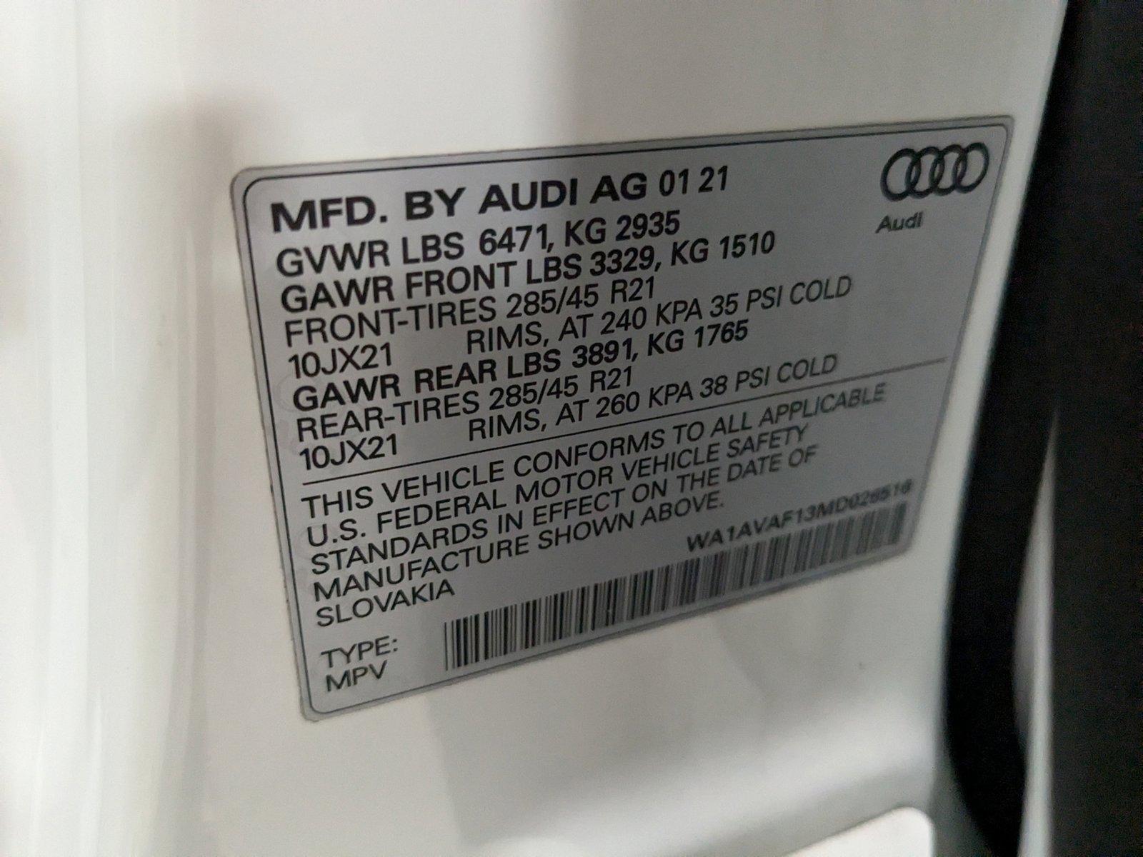 2021 Audi Q8 Vehicle Photo in Pompano Beach, FL 33064