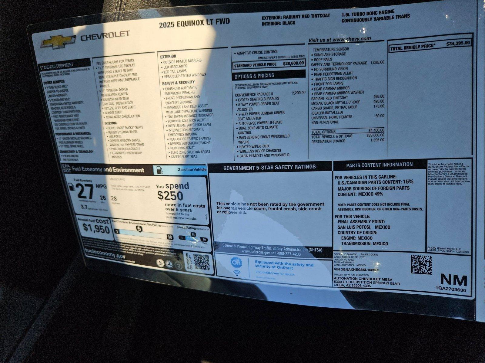 2025 Chevrolet Equinox Vehicle Photo in MESA, AZ 85206-4395