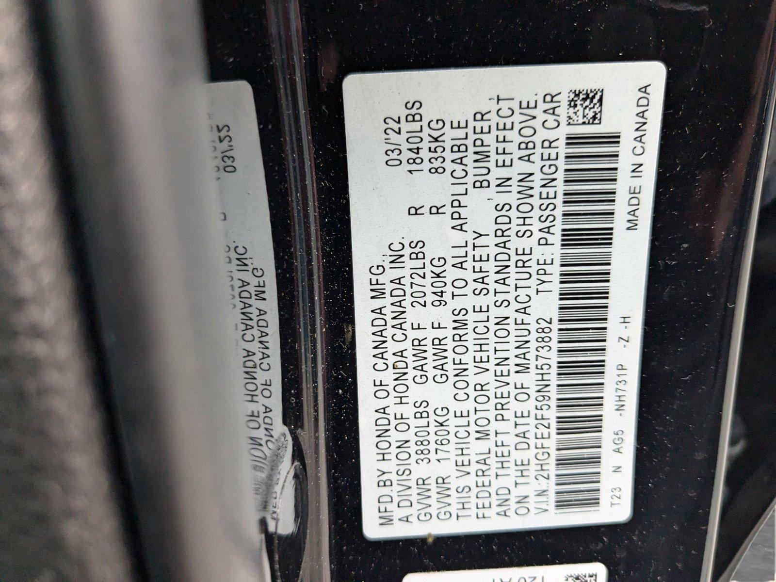 2022 Honda Civic Sedan Vehicle Photo in MIAMI, FL 33134-2699