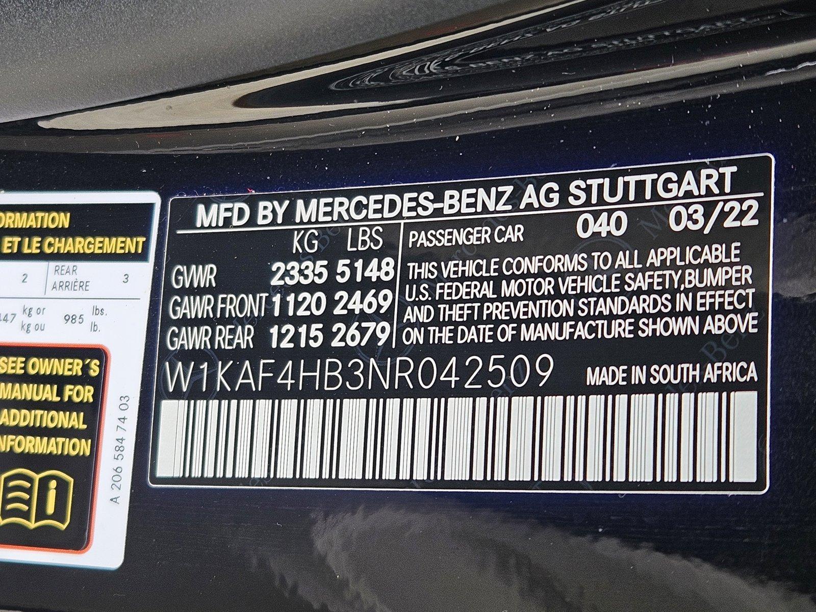 2022 Mercedes-Benz C-Class Vehicle Photo in Pembroke Pines , FL 33027