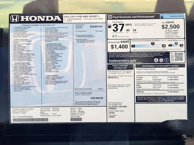 2025 Honda CR-V Hybrid Vehicle Photo in Denison, TX 75020