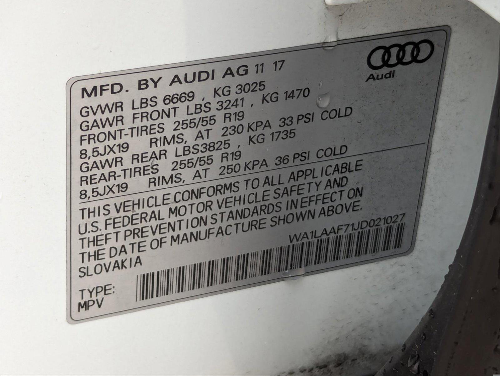 2018 Audi Q7 Vehicle Photo in Pembroke Pines , FL 33027