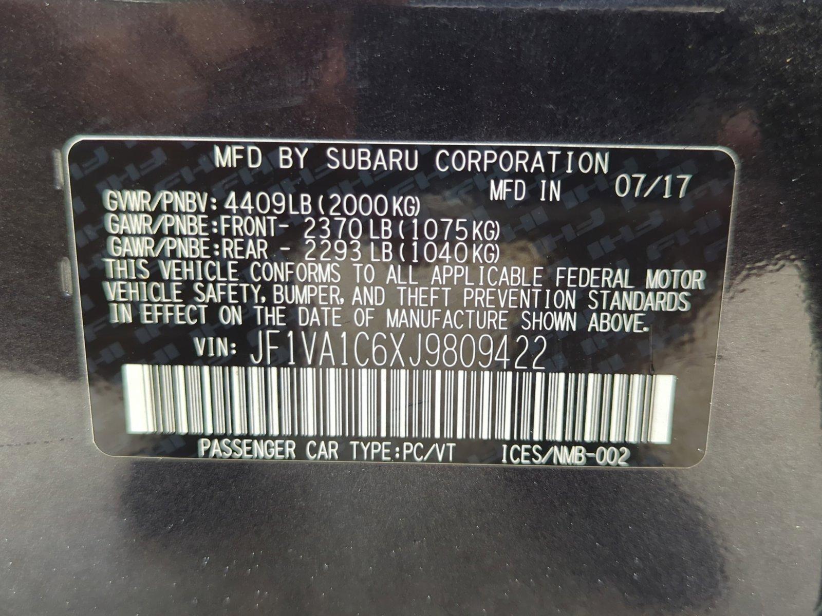 2018 Subaru WRX Vehicle Photo in Ft. Myers, FL 33907