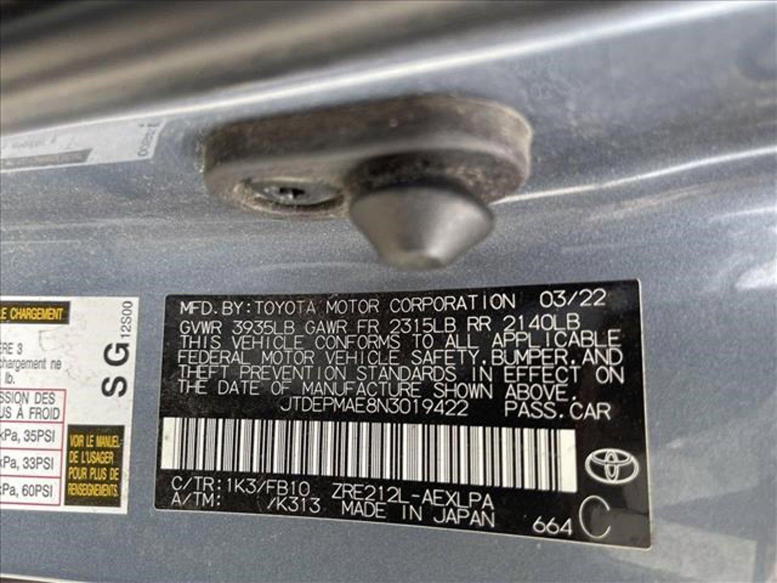 2022 Toyota Corolla Vehicle Photo in CORPUS CHRISTI, TX 78416-1100