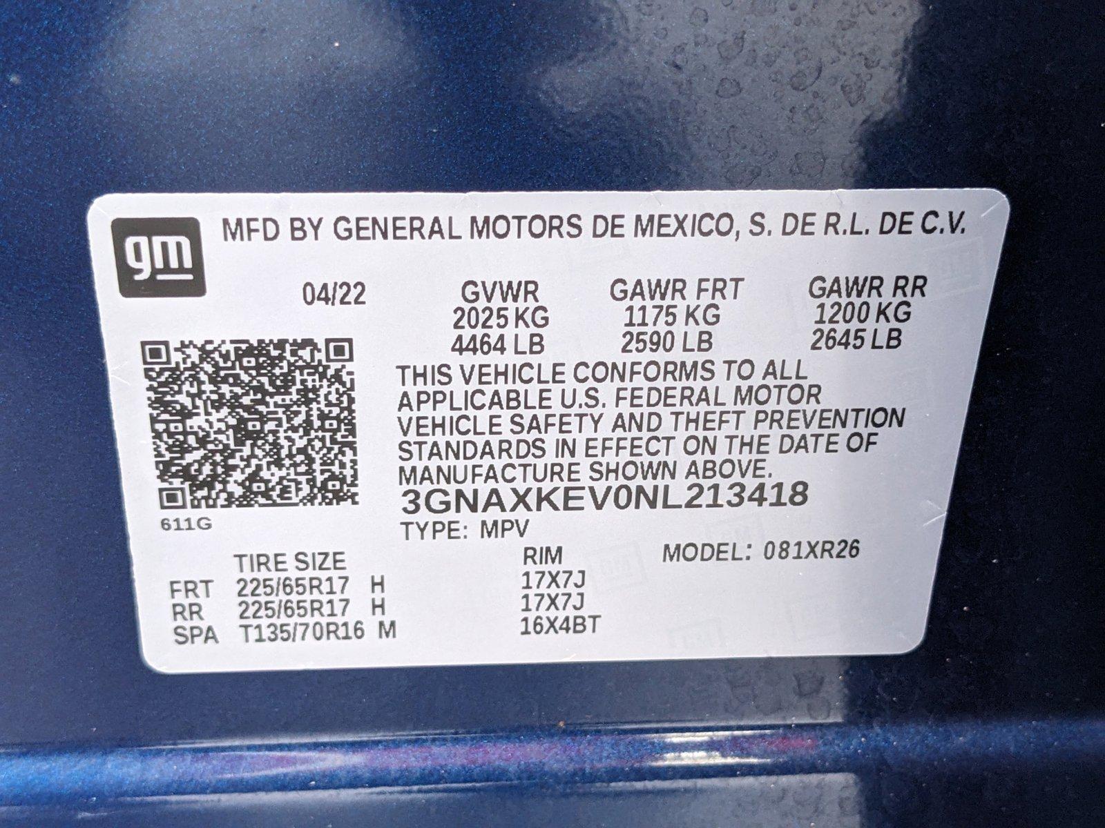 2022 Chevrolet Equinox Vehicle Photo in GREENACRES, FL 33463-3207