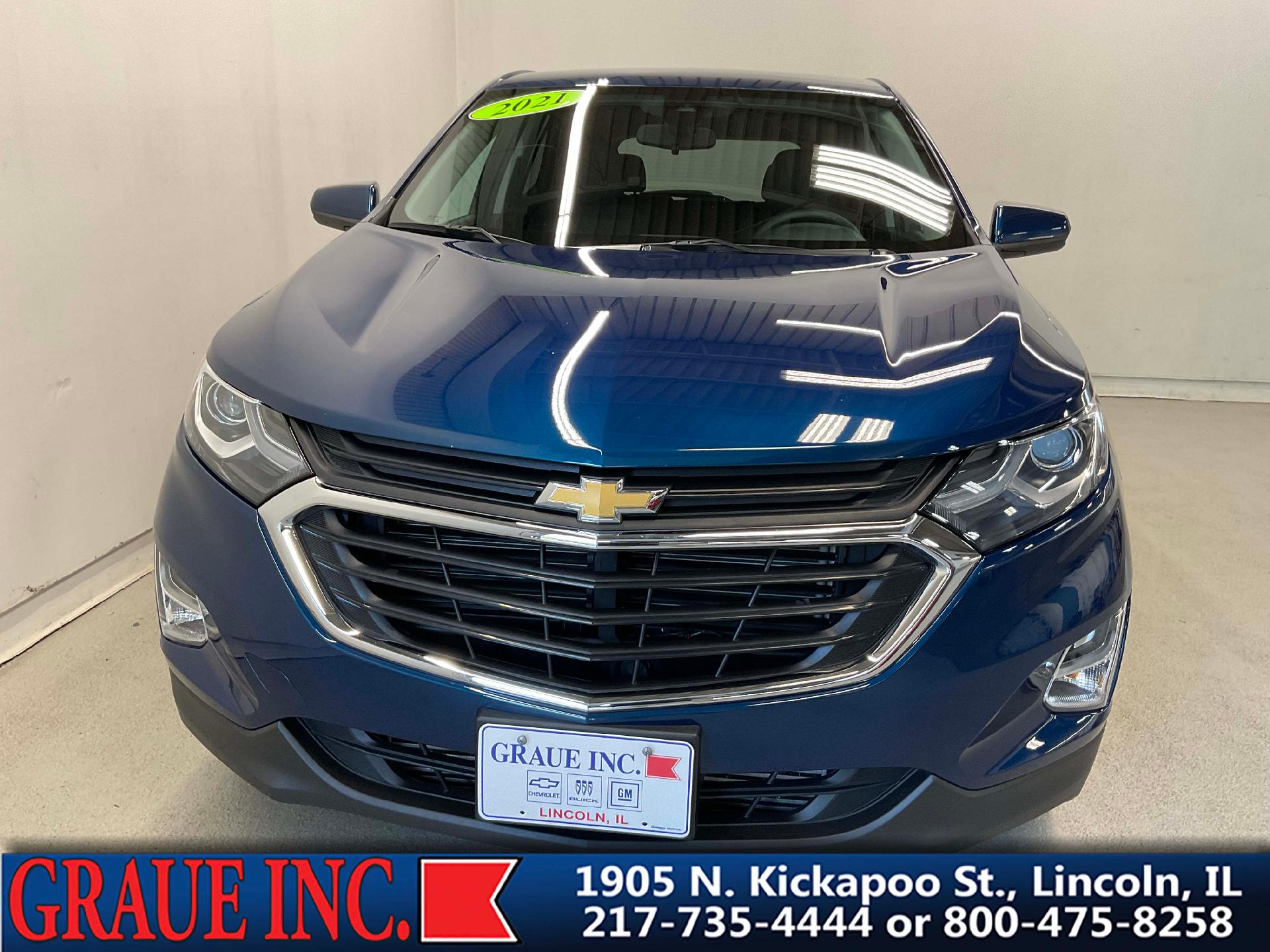 Used 2021 Chevrolet Equinox LT with VIN 3GNAXKEV1ML389442 for sale in Lincoln, IL