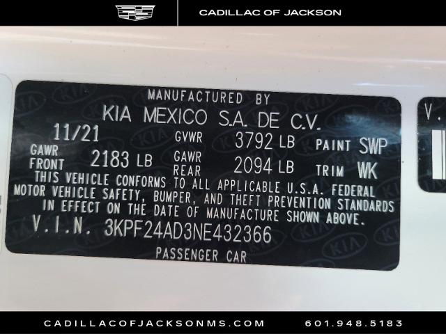 2022 Kia Forte Vehicle Photo in RIDGELAND, MS 39157-4406