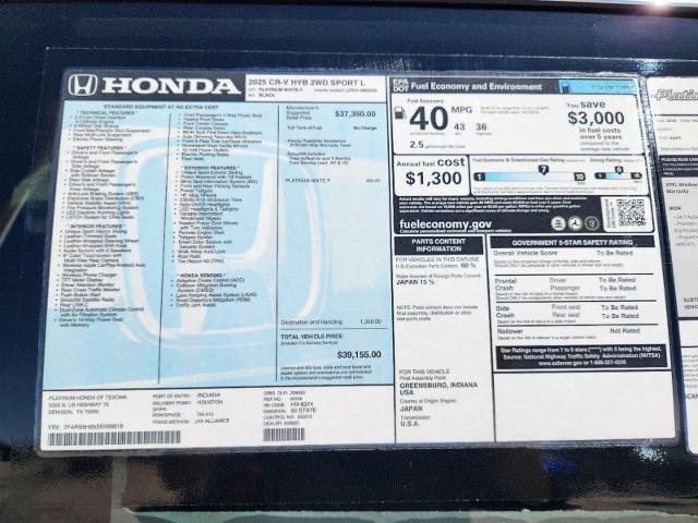 2025 Honda CR-V Hybrid Vehicle Photo in Denison, TX 75020