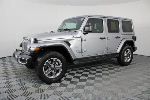 Used 2020 Jeep Wrangler Unlimited Sahara with VIN 1C4HJXEN3LW323084 for sale in Aurora, MO