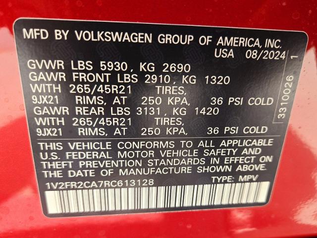 2024 Volkswagen Atlas Vehicle Photo in WEATHERFORD, TX 76087