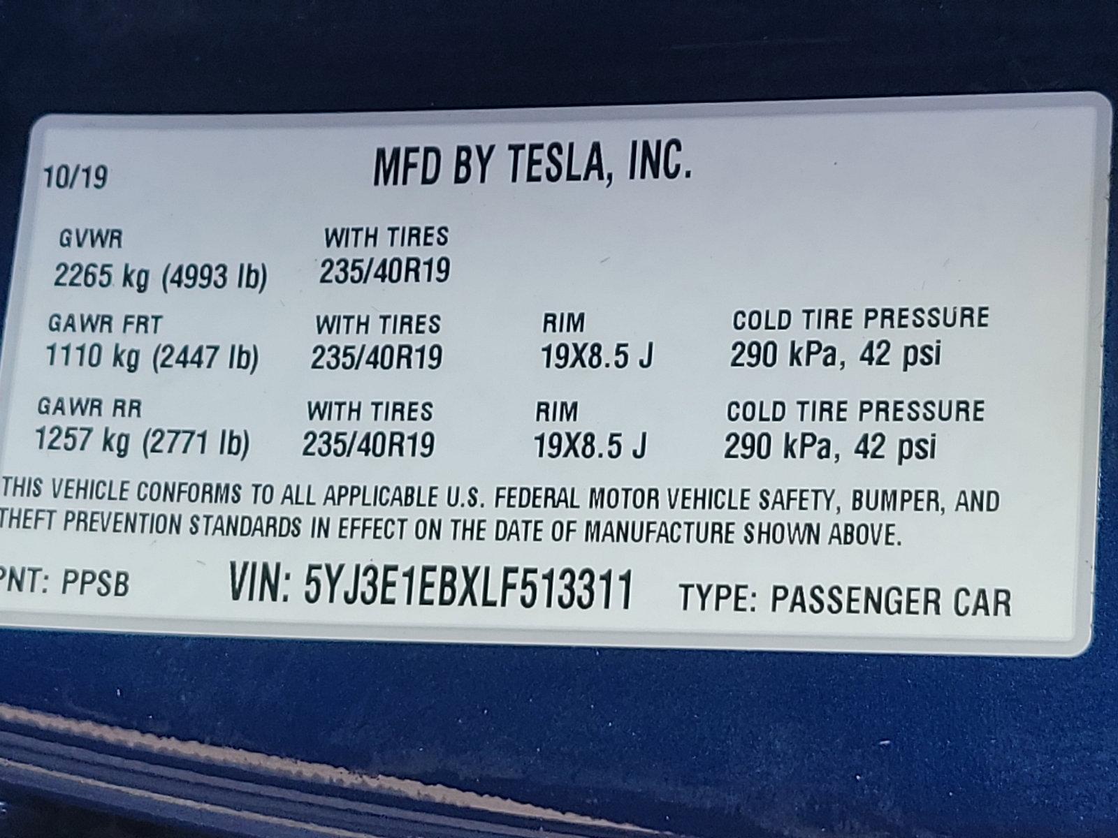 2020 Tesla Model 3 Vehicle Photo in BETHLEHEM, PA 18017