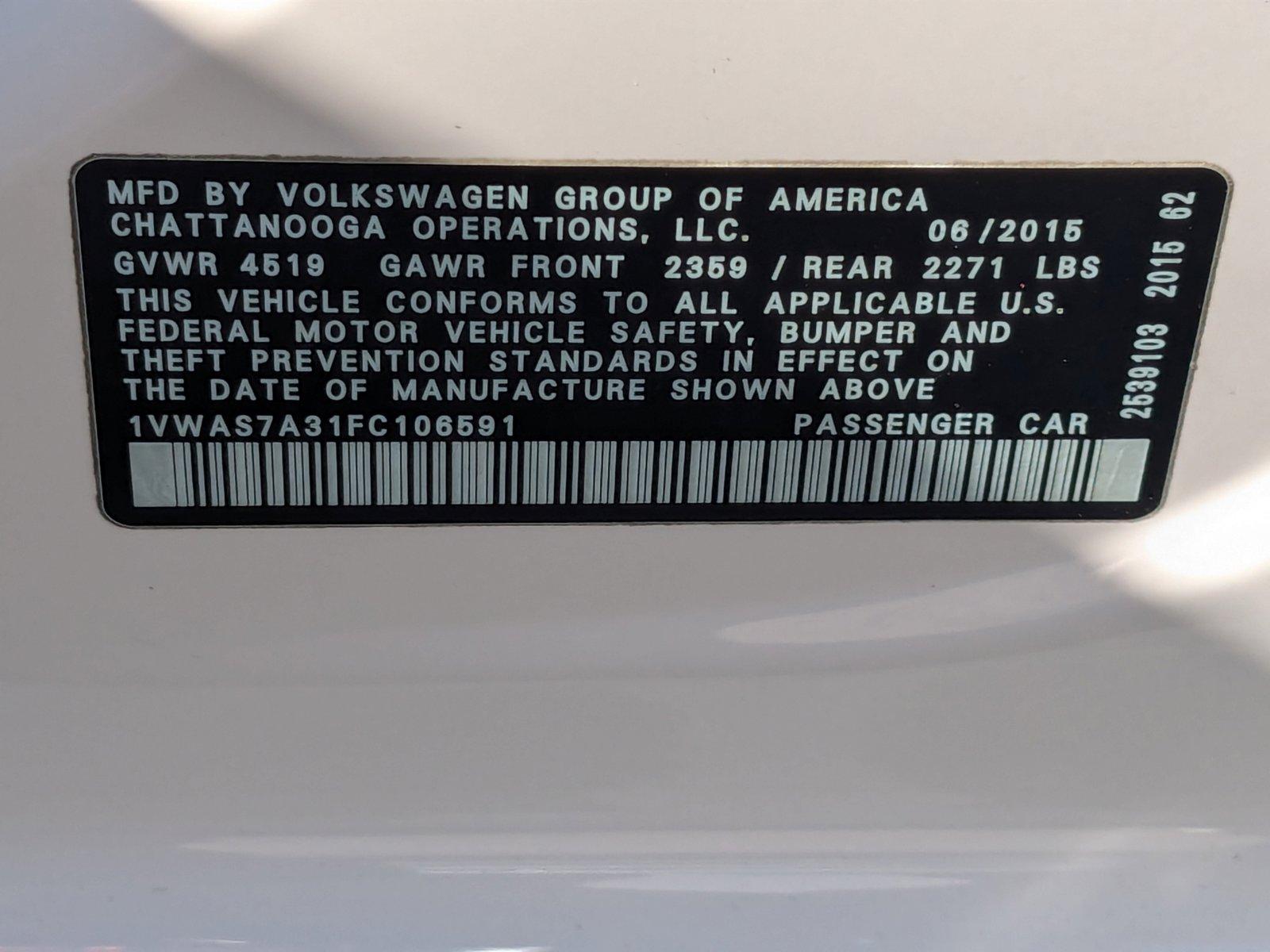 2015 Volkswagen Passat Vehicle Photo in Miami, FL 33135