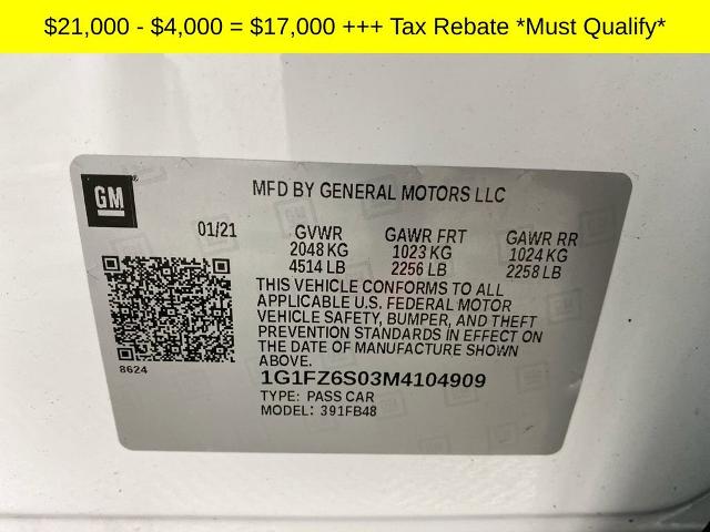 2021 Chevrolet Bolt EV Vehicle Photo in ALLIANCE, OH 44601-4622