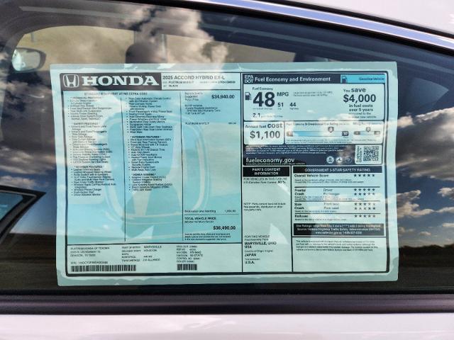 2025 Honda Accord Hybrid Vehicle Photo in Denison, TX 75020