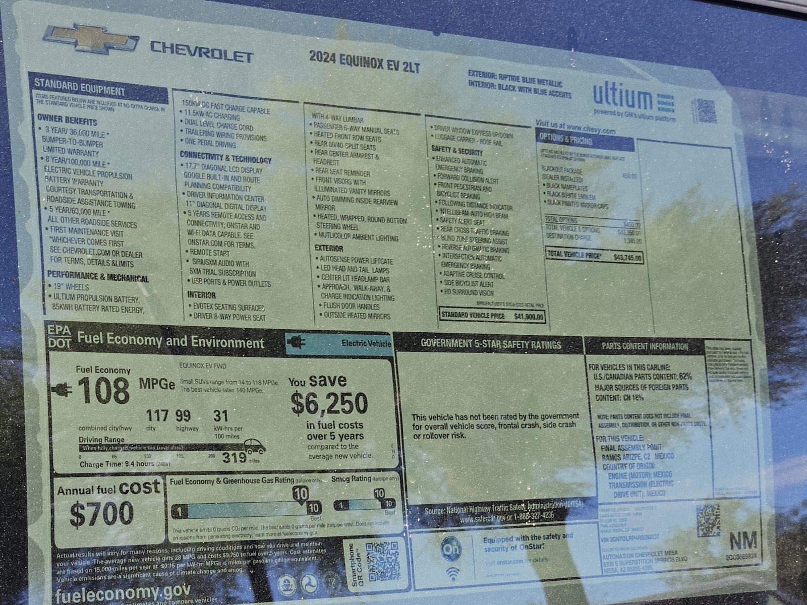 2024 Chevrolet Equinox EV Vehicle Photo in MESA, AZ 85206-4395