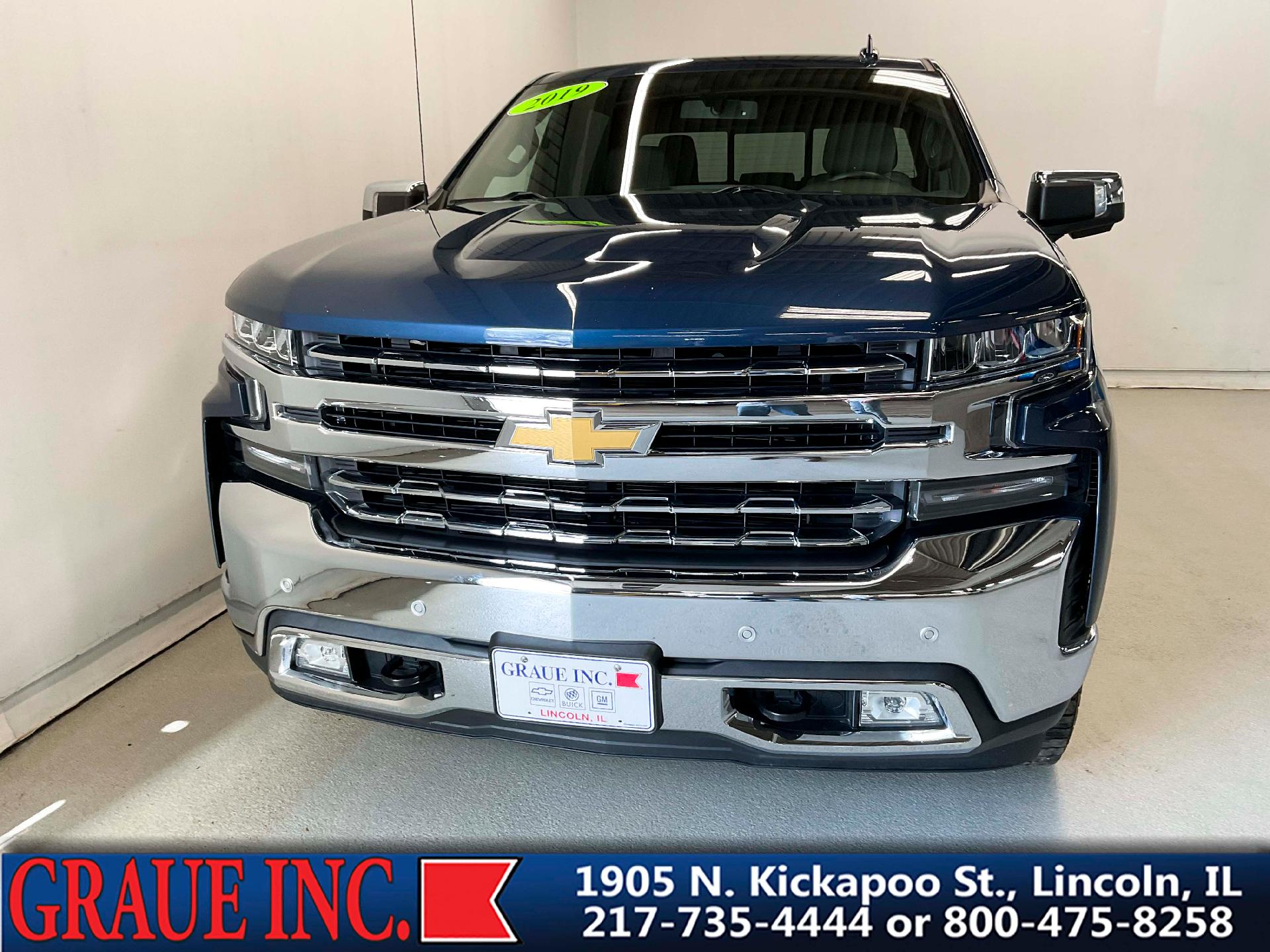 Used 2019 Chevrolet Silverado 1500 LTZ with VIN 1GCUYGEDXKZ149576 for sale in Lincoln, IL