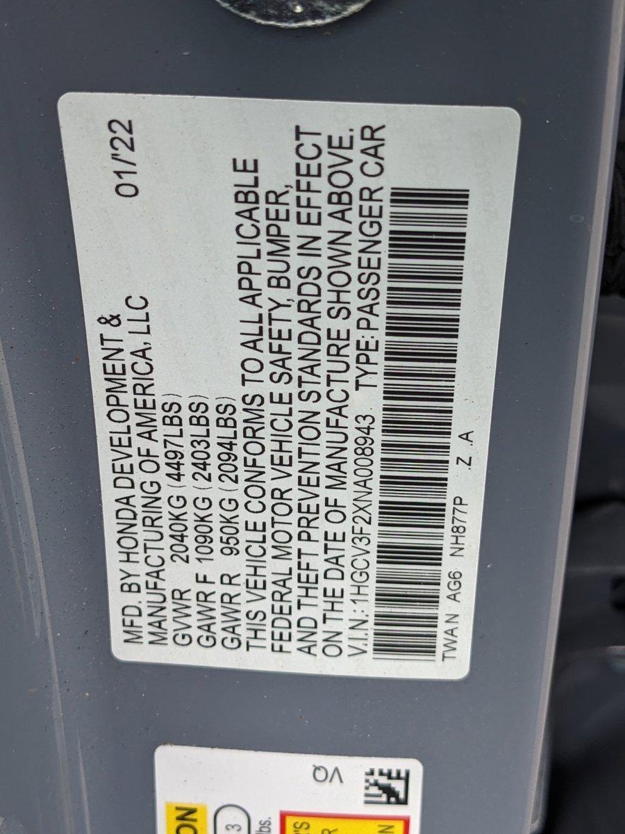 2022 Honda Accord Hybrid Vehicle Photo in GREENACRES, FL 33463-3207