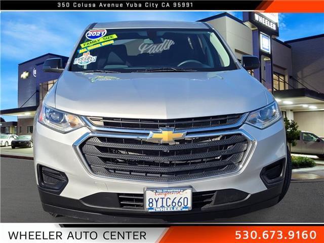 Used 2021 Chevrolet Traverse LS with VIN 1GNEVFKWXMJ258531 for sale in Yuba City, CA