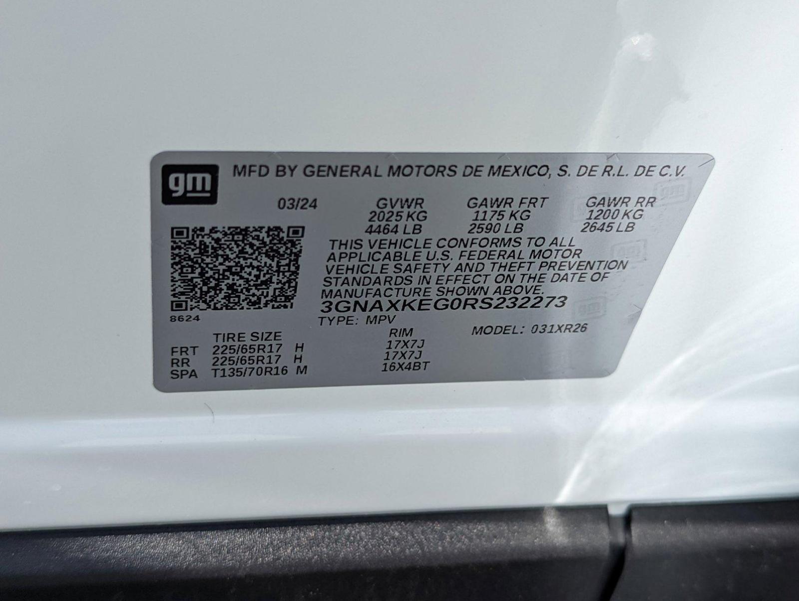 2024 Chevrolet Equinox Vehicle Photo in PEMBROKE PINES, FL 33024-6534