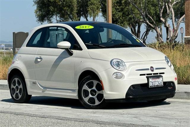 Used 2017 FIAT 500e Battery Electric with VIN 3C3CFFGE5HT594149 for sale in Redwood City, CA