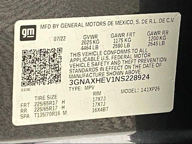 2022 Chevrolet Equinox Vehicle Photo in BROCKTON, MA 02301-7113