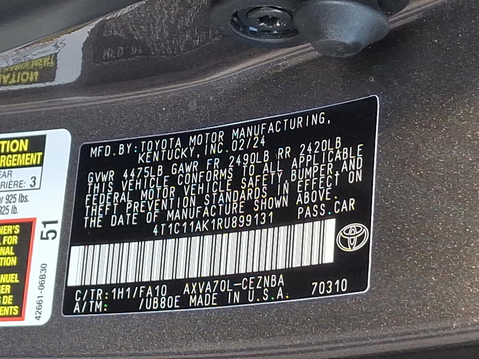 2024 Toyota Camry Vehicle Photo in Harrisburg, PA 17111