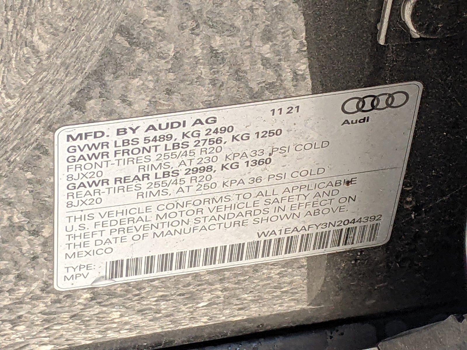 2022 Audi Q5 Vehicle Photo in Cockeysville, MD 21030