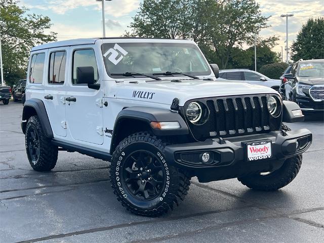 Used 2021 Jeep Wrangler Unlimited Willys with VIN 1C4HJXDG7MW695872 for sale in Naperville, IL